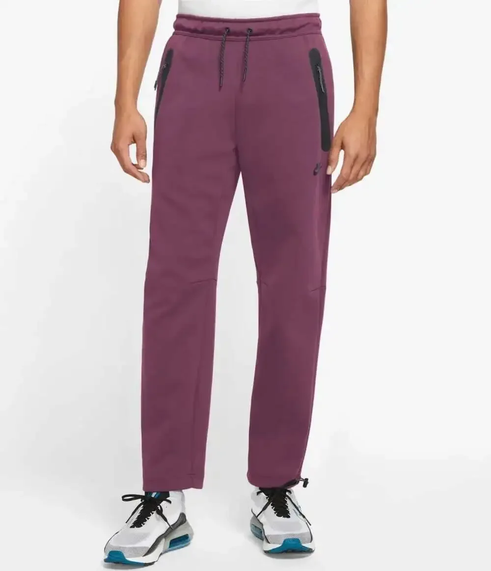 Nike Tech Fleece Men's Size Medium Rosewood Straight Leg Bungee Pants